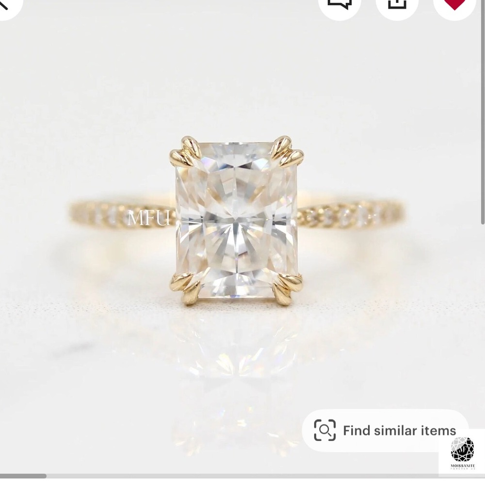 14k Gold 3ct Moissanite Ring
